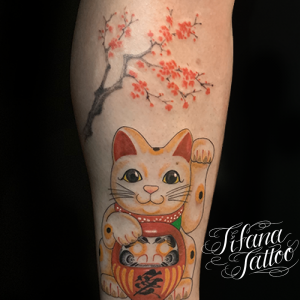 招き猫|達磨|梅のタトゥー