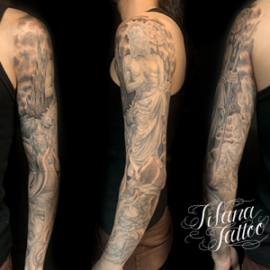 冥王ハデス|ケルベロスのフルスリーブ・タトゥー