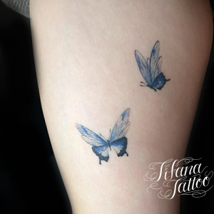 蝶のファインライン・タトゥー