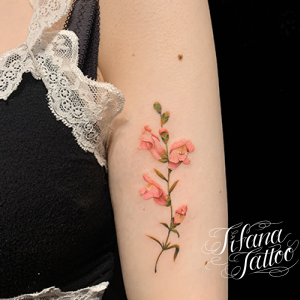 花|植物のファインライン・タトゥー