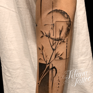 水墨画調のファインライン・タトゥー