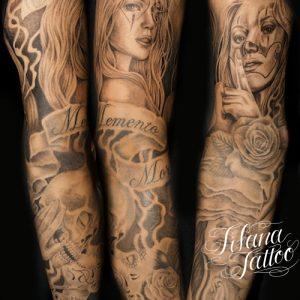 クラウンガールのチカーノ・タトゥー