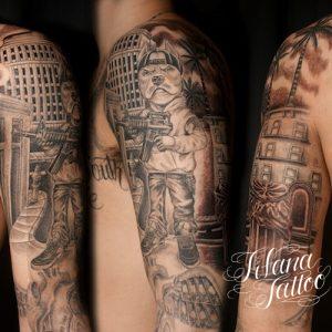 犬ギャングのチカーノ・タトゥー