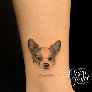 チワワのポートレート・タトゥー
