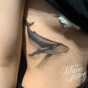 鯨のファインライン・タトゥー