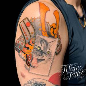 兜|虎|猫のタトゥー