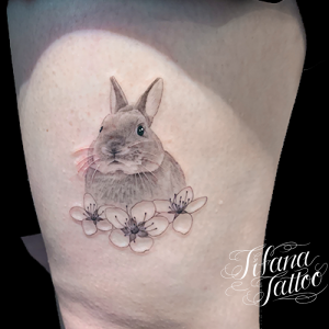 ウサギのポートレート・タトゥー