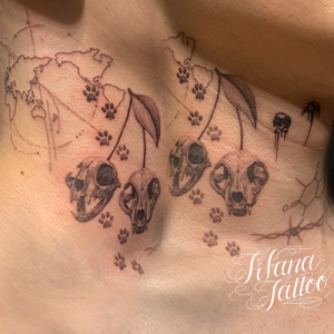 さくらんぼ|スカル|地図|肉球|元素記号|有刺鉄線のタトゥー