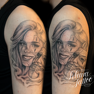 クラウンガールとTWO FACEのチカーノ・タトゥー