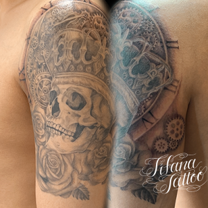 スカル|王冠|歯車|薔薇のチカーノ・タトゥー