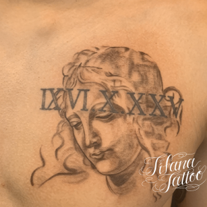 ダヴィンチのスケッチ画のタトゥー