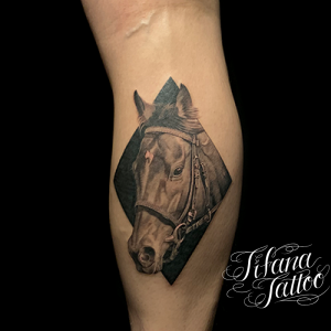馬のファインライン・タトゥー