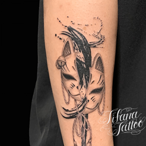 狐面のファインライン・タトゥー