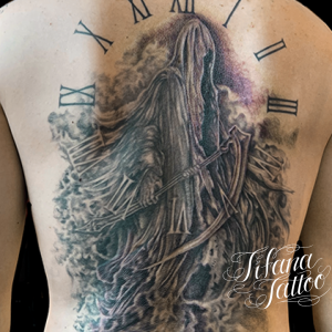 死神|時計のチカーノ・タトゥー