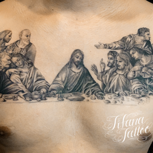 最後の晩餐のファインライン・タトゥー