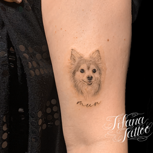 愛犬のポートレートタトゥー