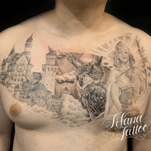 城|フクロウのタトゥー