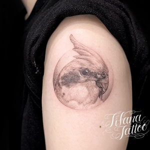 オウムのファインライン・タトゥー