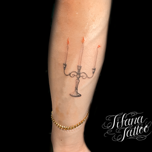 蝋燭|ロウソクのファインライン・タトゥー