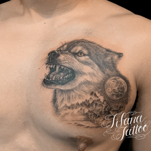 狼|月のタトゥー