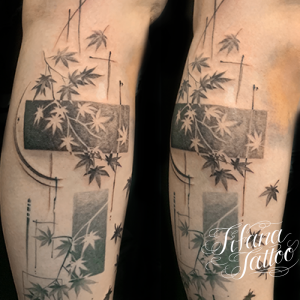 紅葉と短冊のタトゥー