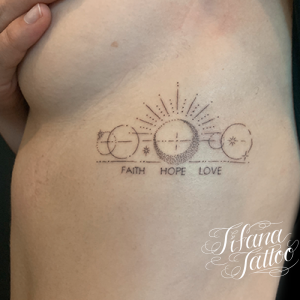 月|太陽|ジオメトリックのタトゥー