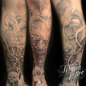 イーグル|ヘビ|スカル|クモのタトゥー