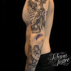 大天使ミカエルのファインライン・タトゥー