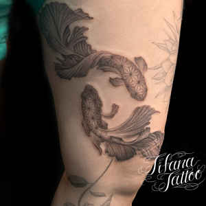 麻柄紋様|金魚のタトゥー