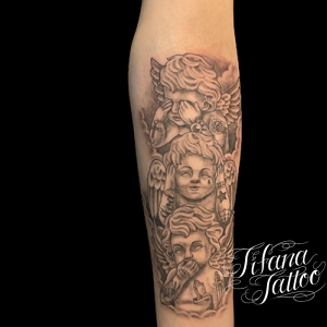 見ざる聞かざる言わざるの天使のタトゥー