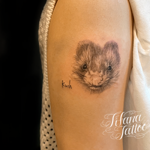 フェレットのポートレート・タトゥー