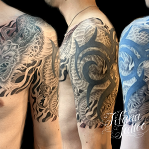 龍のタッチアップ・タトゥー