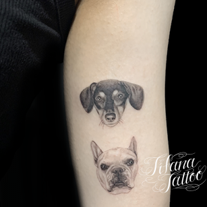 愛犬のポートレートタトゥー