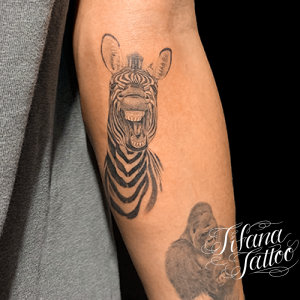 シマウマのファインライン・タトゥー