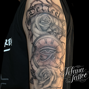 薔薇|時計|文字|ホルスの目のタトゥー