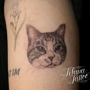 愛猫のファインライン・タトゥー