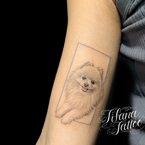 愛犬のポートレートタトゥー