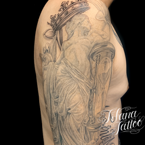 女神|王冠|砂時計のタトゥー