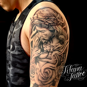 ジーザスと薔薇のチカーノ・タトゥー